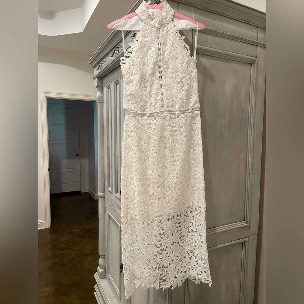 White Lace Midi Dress